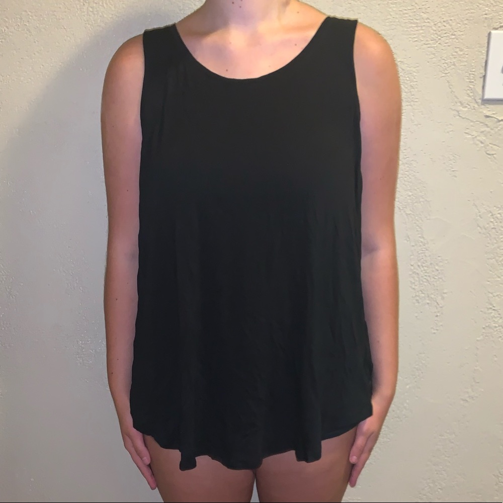 Long Flowy Black Tank